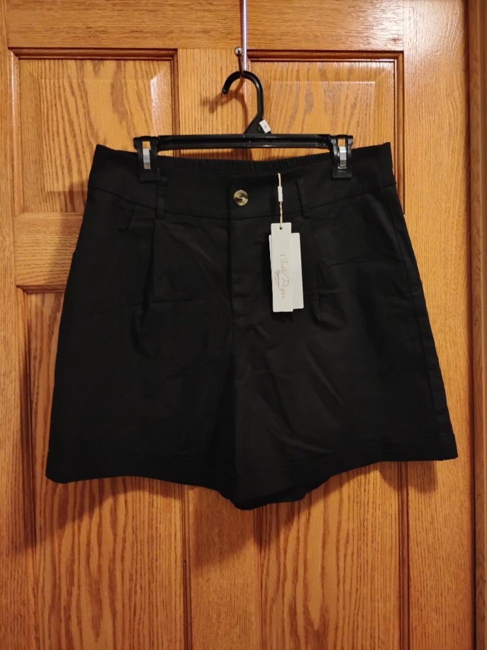 Belle Poque Black Linen Dressy Shorts for Women Size XL NWT
